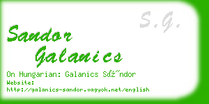 sandor galanics business card